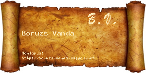 Boruzs Vanda névjegykártya